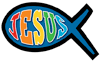 Jesus Fish - rainbow